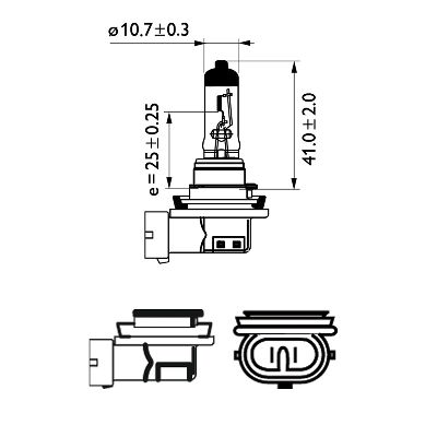 Bec far H11 12 V, 55W Vision, blister, PHILIPS 12362PRB1