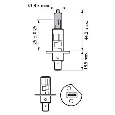 Bec far principal H1 55W 12 V, White Vision Ultra, blister, PHILIPS 12258WVUB1