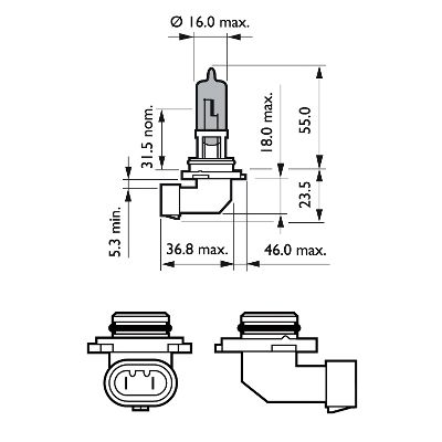 Bec far faza lunga HB3 12 V, P20D 65W, blister, White Vision Ultra PHILIPS 9005WVUB1