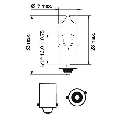 Set 2 becuri semnalizator 12 V, H6W BAX9S, blister, Vision PHILIPS 12036B2