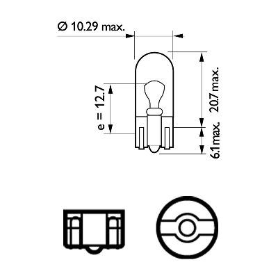 Set 2 becuri semnalizator fara soclu W5W 12 V, blister, X-Treme Vision Pro150 PHILIPS 12961XVPB2