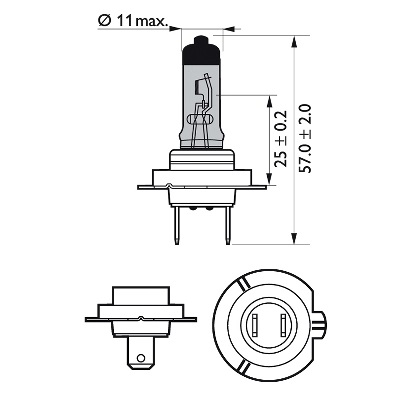 Bec far principal H7 55W 12 V, White Vision Ultra, blister, PHILIPS 12972WVUB1