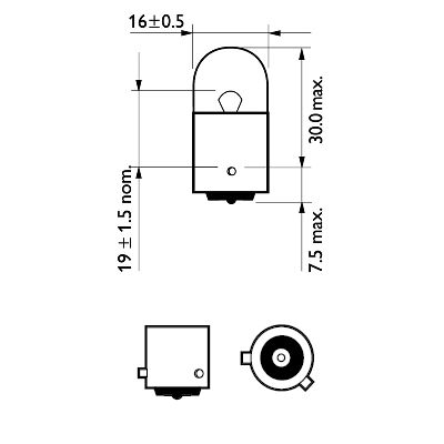 Bec auxiliar semnalizator RY10W 12 V, set 10 bucati, Vision PHILIPS 12093NACP