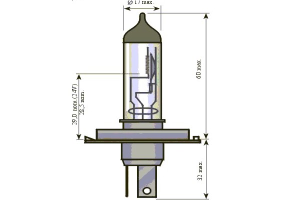 Bec far principal H4 pentru camioane, 24 V, 75/70W P43T, SCT 44051