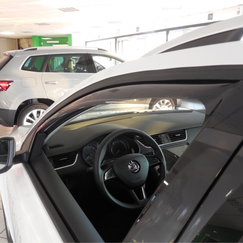Set deflectoare aer, paravanturi auto, fata si spate, FARAD 02230, fumurii, plexiglas rezistent, pentru Skoda Octavia (2013-)