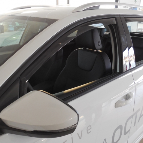 Set deflectoare aer, paravanturi auto, fata, FARAD 02226, fumurii, plexiglas rezistent, pentru Skoda Octavia SW (2013-)