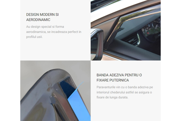 Set deflectoare aer, paravanturi auto, fata, FARAD 06336, fumurii, plexiglas rezistent, pentru Ford Kuga 4X4 (2013-)
