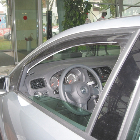 Set deflectoare aer, paravanturi auto, fata, FARAD 02242, fumurii, plexiglas rezistent, pentru Volkswagen Polo (6R) (2009-2017)