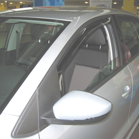 Set deflectoare aer, paravanturi auto, fata, FARAD 02242, fumurii, plexiglas rezistent, pentru Volkswagen Polo (6R) (2009-2017)