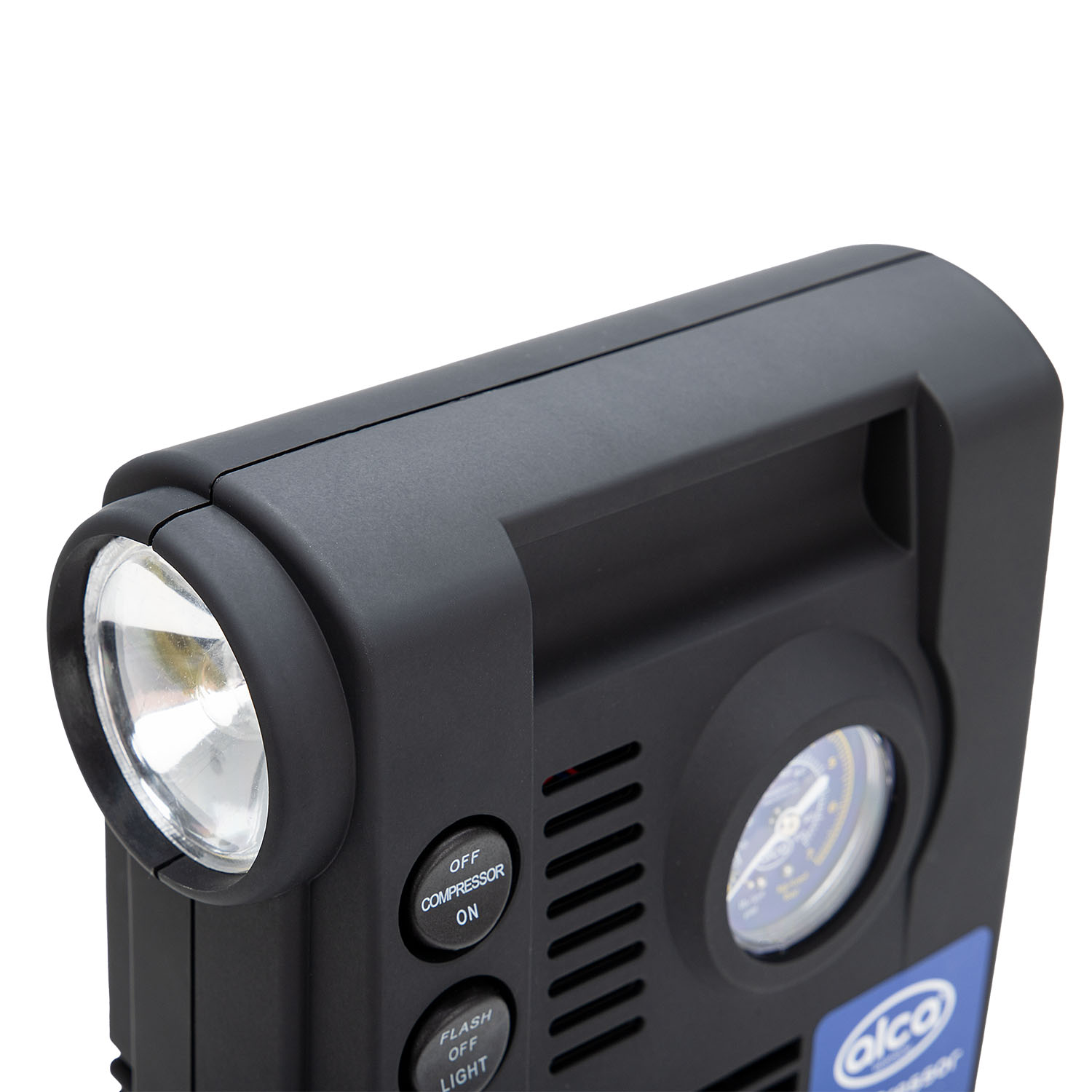 Compresor auto aer ALCA 3in1 233000, alimentare 12 V, 250 PSI, manometru, lumina LED, lanterna, 4 adaptoare