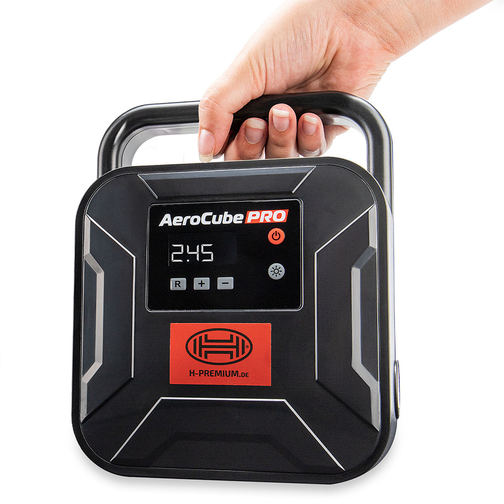 Compresor auto aer HEYNER AeroCube PRO 43311, alimentare 12 V, 35 l/min, 10 bar, 150 PSI, lumina LED, manometru digital