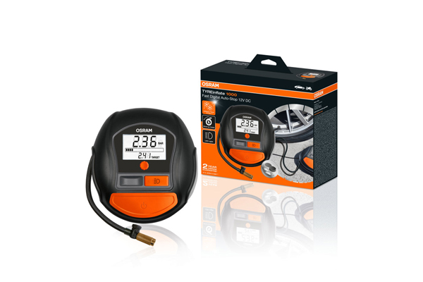 Compresor auto aer OSRAM TYREinflate 1000 OTI1000, alimentare 12 V, 5.5 bar, 180 W, afisaj analogic