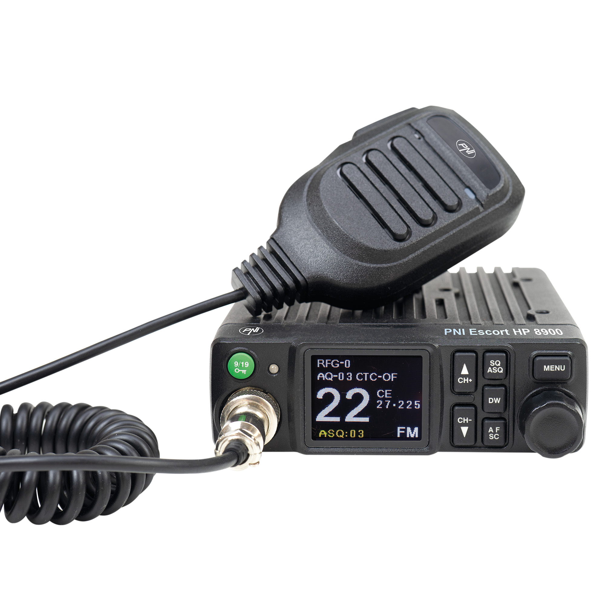Statie radio CB PNI Escort HP 8900 ASQ 42121, 12V/24V, 40 canale, RF gain, roger beep, CTCSS-DCS, dual watch AM/FM