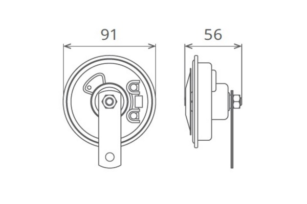 Claxon electromagnetic SEGER 45878, tensiune de lucru 12 V, amperaj 5 A, ton avertizare inalt