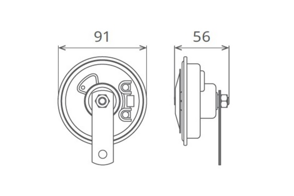 Claxon electromagnetic SEGER 45879, tensiune de lucru 12 V, amperaj 5 A, ton avertizare jos