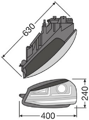 Set 2 faruri LED OSRAM LEDriving LEDHL104-BK, pentru Volkswagen Golf VII (2012-2016), negru, xenon, pozitie halogen