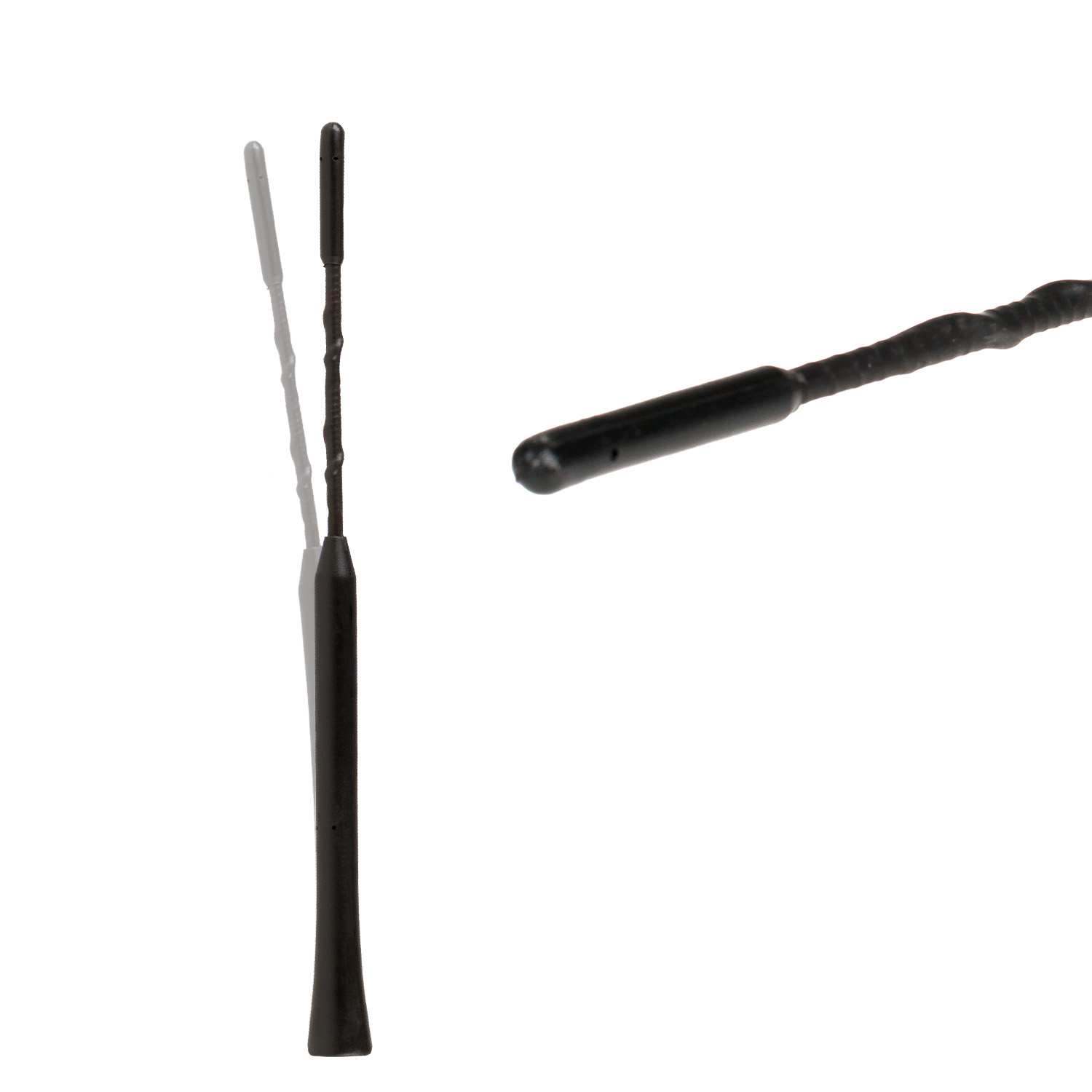 Antena auto universala ALCA 537200, pentru exterior, negru, lungime 23 cm, 2 adaptoare 5-6 mm, fibra de sticla