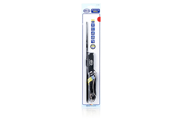 Antena auto universala ALCA 534000, pentru interior, negru, cu amplificator, lungime 2 metri, material ABS, PVC, fibra de sticla, metal