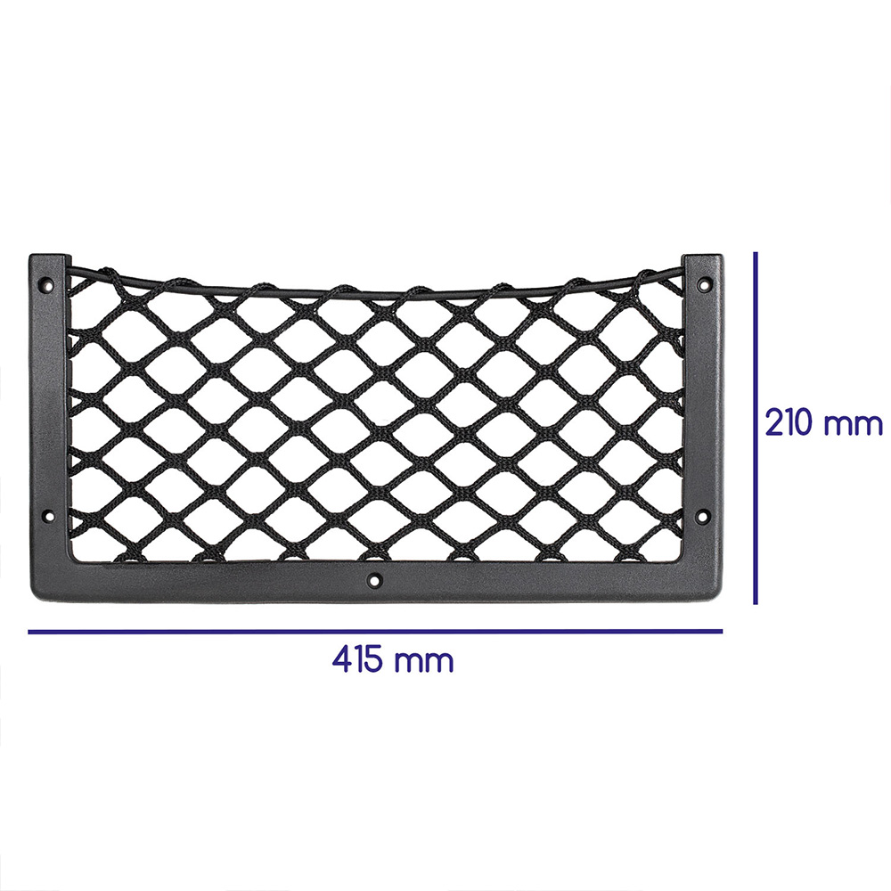 Organizator auto pentru depozitare, tip plasa, ALCA 515320, 415 x 210 x 10 mm, fixare cu banda dublu adeziva sau cu 5 suruburi