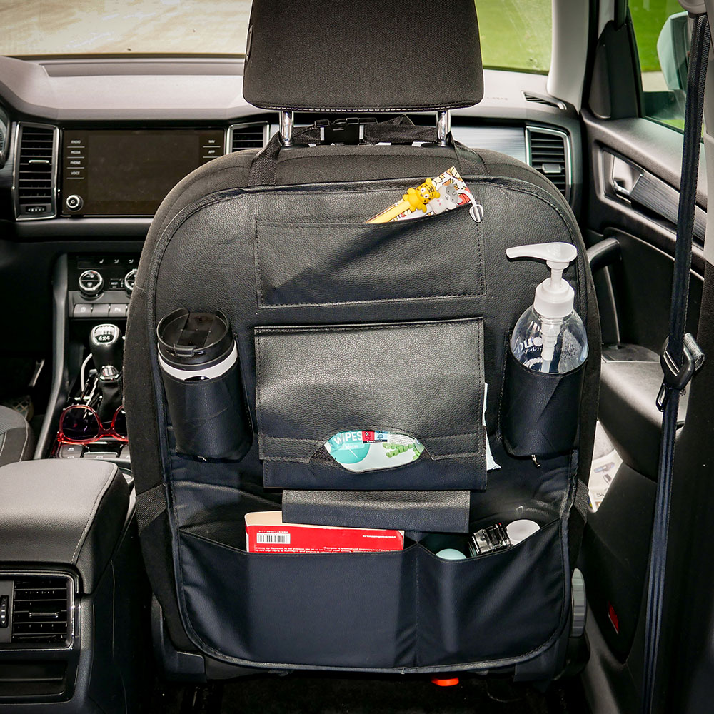 Organizator multifunctional auto, pentru scaun, MEGA DRIVE 24305, piele ecologica, 60 x 43 cm