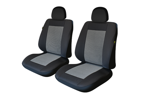 Huse scaun universale, UMBRELLA Lux 45719, fata negru M1, set 2 bucati, compatibile cu sistem AIRBAG