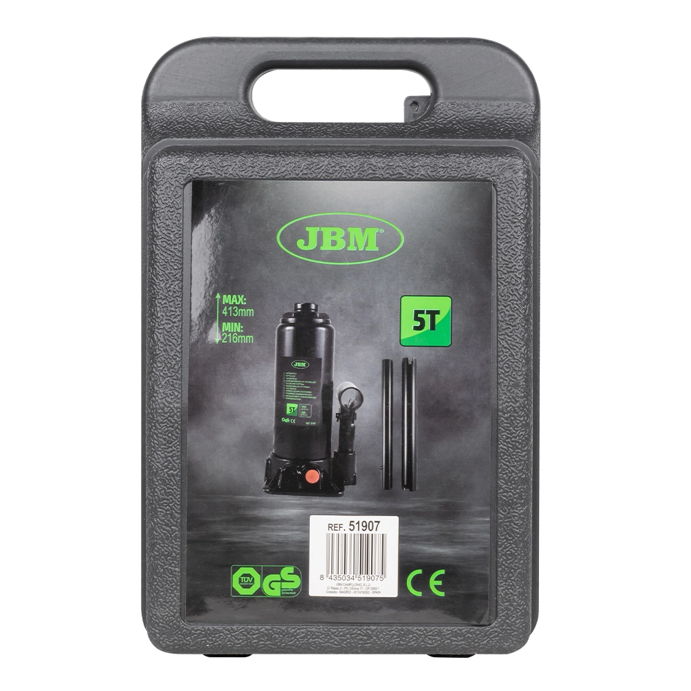 Cric hidraulic in cutie din plastic JBM 51907, capacitate de ridicare 5 tone