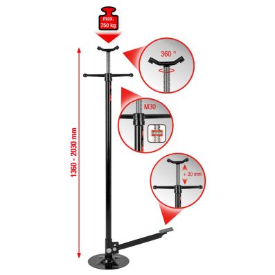 Suport telescopic KS TOOLS 160.0342, otel, capacitate sustinere 750 kg