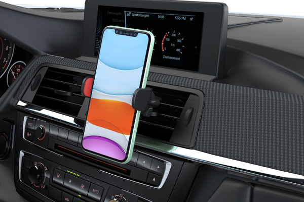 Suport telefon auto extensibil MEGA DRIVE 02814, 58-95 mm, cu prindere in grila de ventilatie