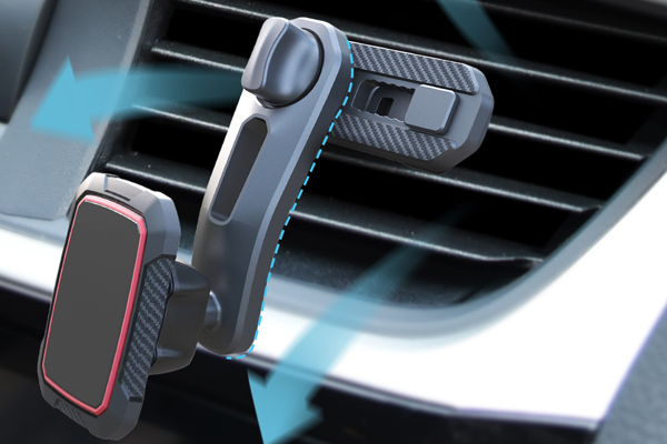 Suport telefon magnetic auto MEGA DRIVE 02812, fixare in grila de ventilatie, brat reglabil