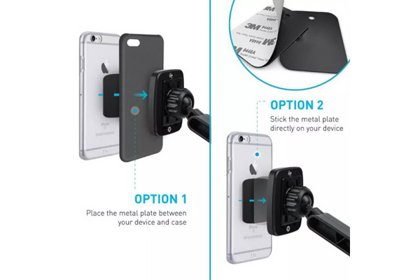 Suport telefon auto magnetic MEGA DRIVE 02815, fixare pe bord sau parbriz, cu ventuza