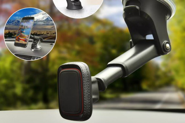 Suport telefon auto magnetic MEGA DRIVE 02815, fixare pe bord sau parbriz, cu ventuza