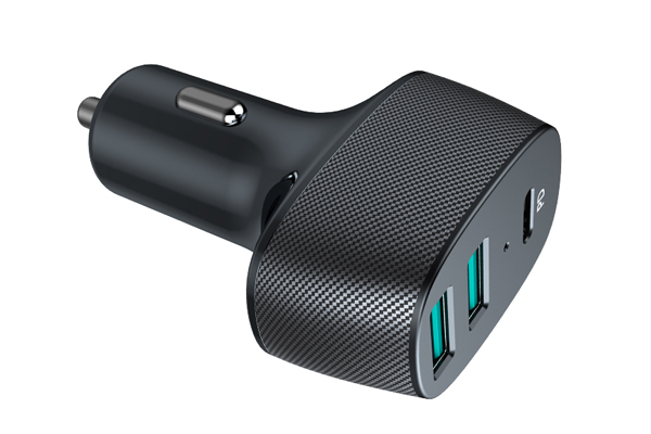 Incarcator auto pentru telefon MEGA DRIVE 02780, cu 2 x USB QC3.0, 1 x USB Type-C, 42 W