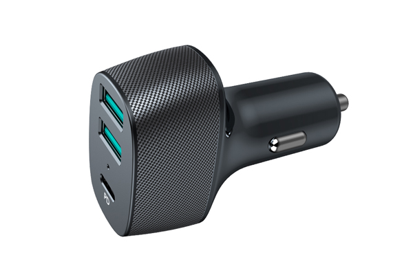 Incarcator auto pentru telefon MEGA DRIVE 02780, cu 2 x USB QC3.0, 1 x USB Type-C, 42 W