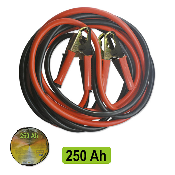 Cablu pentru redresoare auto JBM 52069, 250 Ah, grosime fir 25 mm, lungime 2.5 metri, cleme din alama