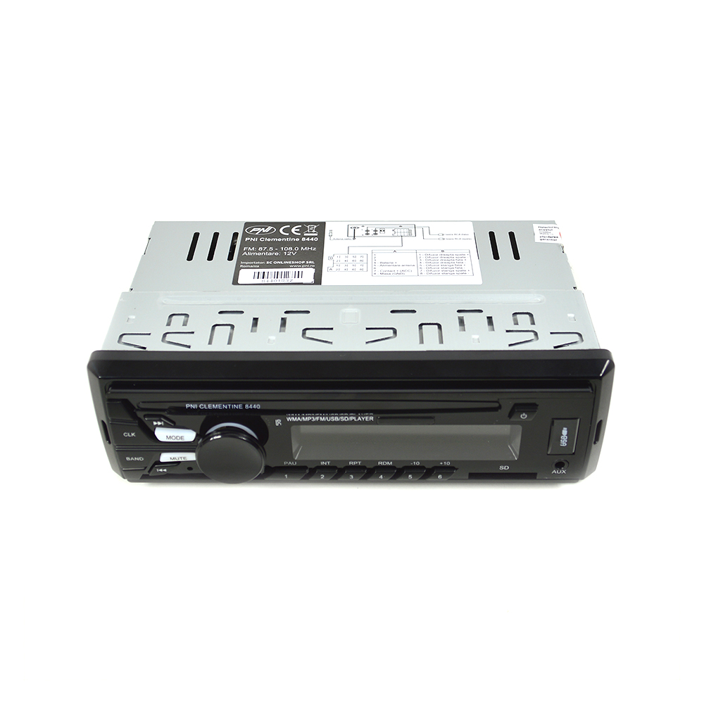 Pachet radio MP3 player auto PNI Clementine 8440 13123, 1 DIN, 4 x 45 W, USB, SD, Aux, 12 V, set 2 difuzoare auto coaxiale PNI HiFi500, 100 W, 12.7 cm