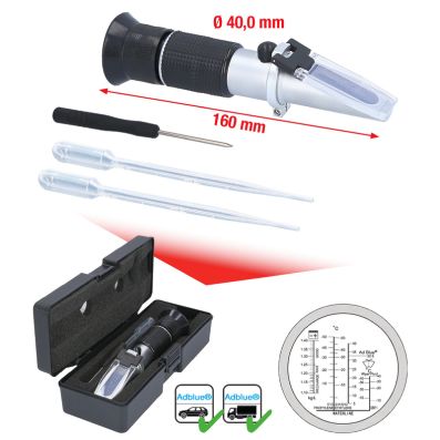 Refractometru KS TOOLS 550.1285, aparat optic pentru verificarea lichidului bateriei, antigelului, AdBlue