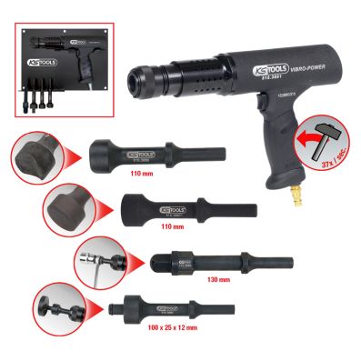 Set ciocan tip dalta cu aer comprimat KS TOOLS 515.3880, functie vibro-impact, 6 piese