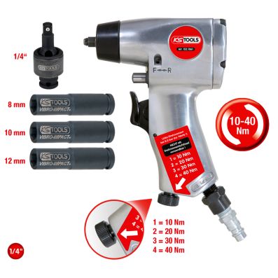 Masina de insurubat pneumatica pentru bujii incandescente KS TOOLS 90846, cu vibratii, prindere 1/4, 5 piese