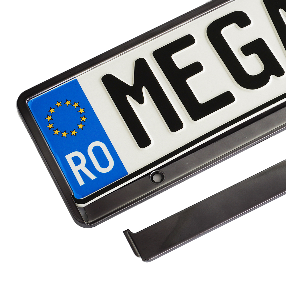 Suport pentru numar inmatriculare auto MEGA DRIVE 45182, grafit metalizat, 1 bucata, polipropilena