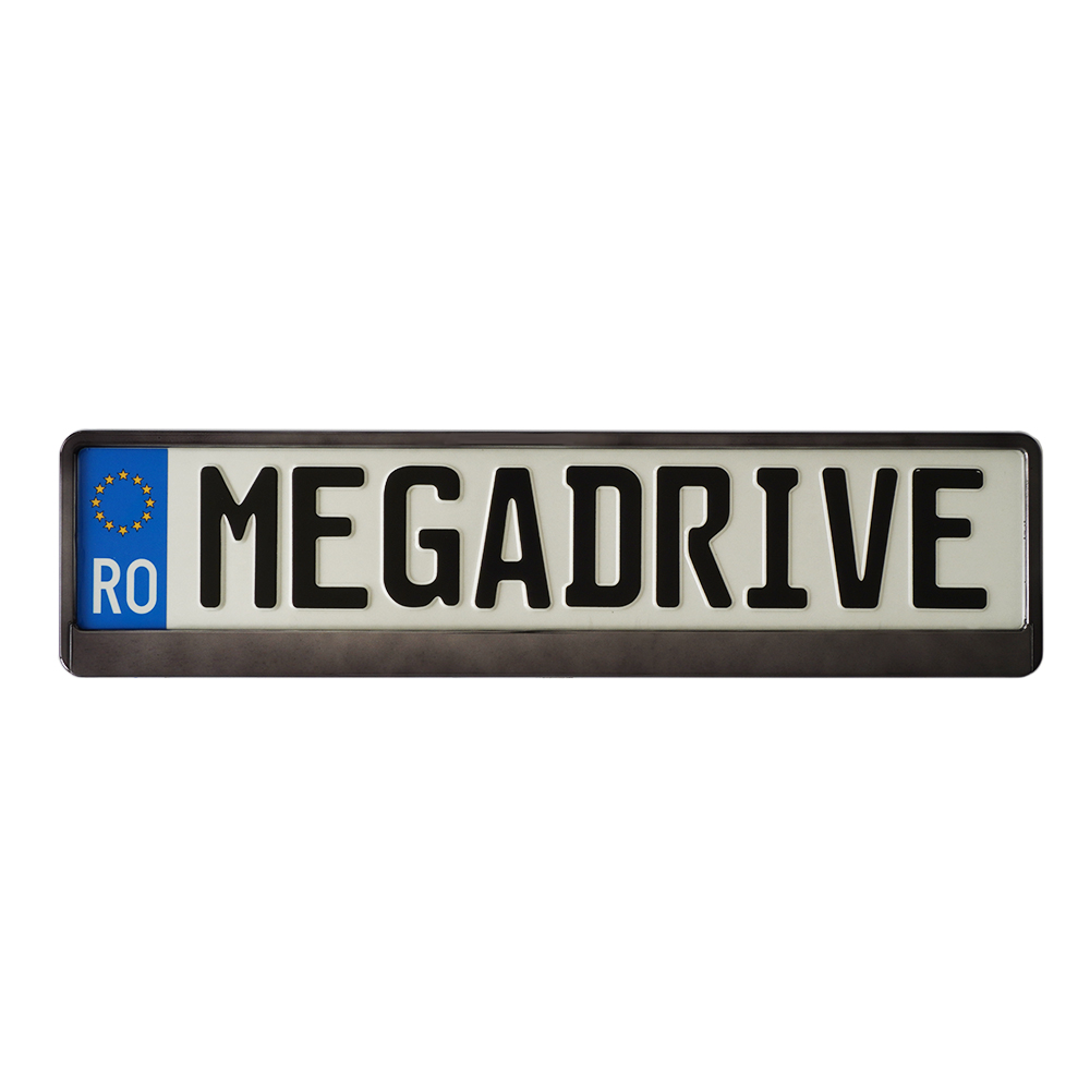 Suport pentru numar inmatriculare auto MEGA DRIVE 45182, grafit metalizat, 1 bucata, polipropilena