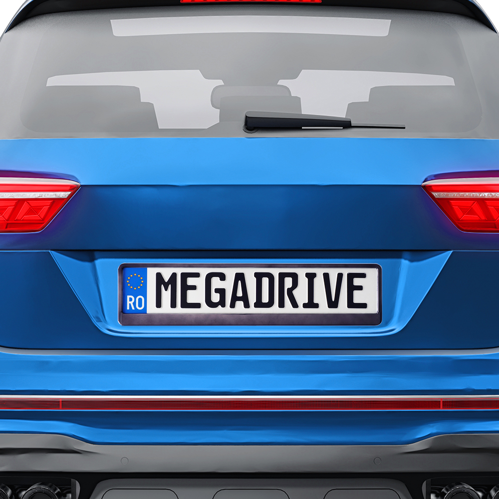 Suport pentru numar inmatriculare auto MEGA DRIVE 45182, grafit metalizat, 1 bucata, polipropilena