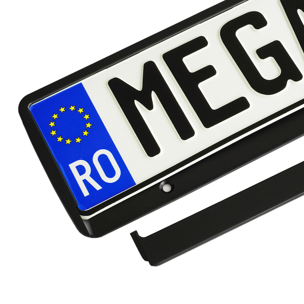 Suport pentru numar inmatriculare auto MEGA DRIVE 45181, negru metalizat, 1 bucata, polipropilena