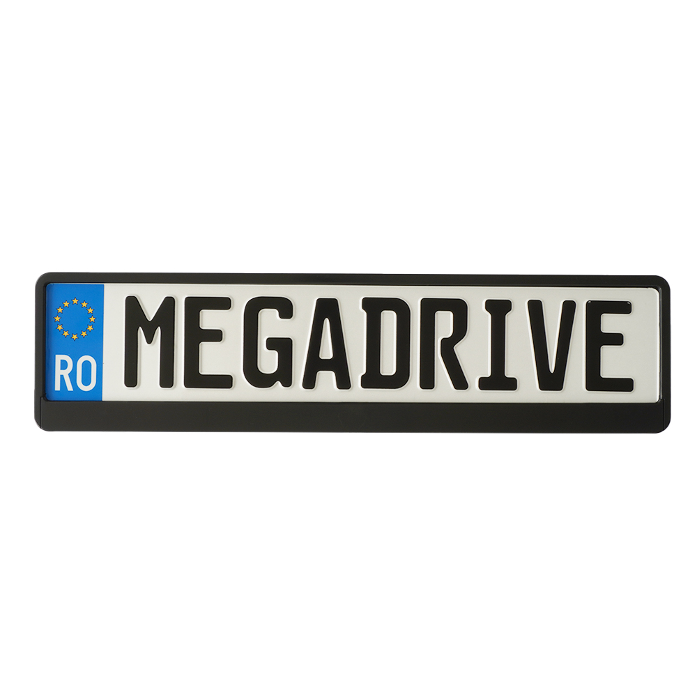 Suport pentru numar inmatriculare auto MEGA DRIVE 45181, negru metalizat, 1 bucata, polipropilena