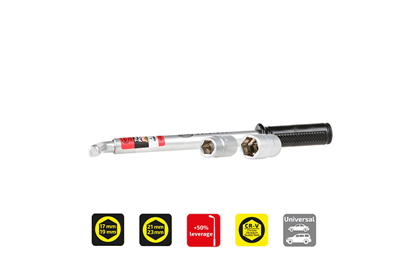 Cheie pentru roti HEYNER TorsioPower Pro 02967, tip L, extensibila, deschidere cheie 17/19, 21/23 mm