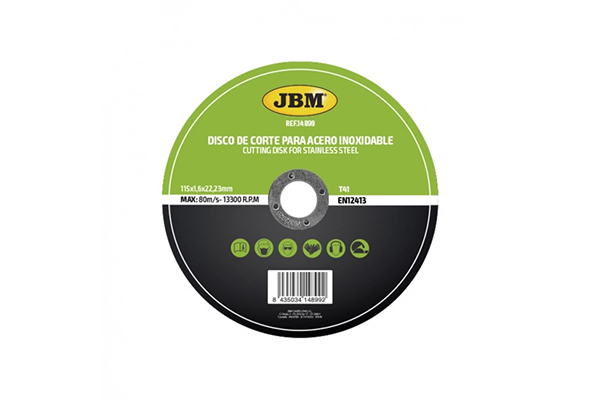 Disc de taiere/debitare JBM 14899, pentru otel inoxidabil, 115 X 1.6 mm, T41