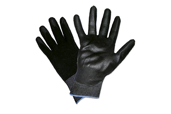 Manusi de lucru JBM 51640N, cu palma intarita de poliuretan, negru, marimea T.8