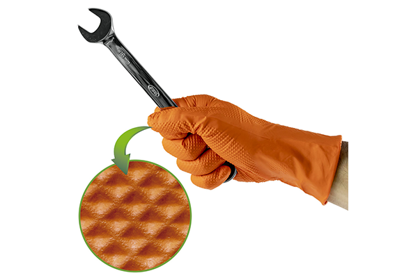 Set 100 bucati manusi din nitril JBM 53552, culoare orange, marimea L