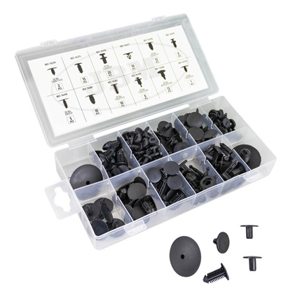Set 109 clipsuri pentru tapiterie JBM 53712, plastic, pentru Dacia, Renault