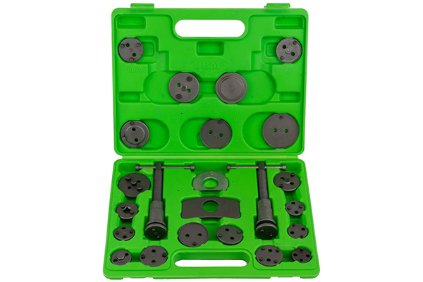 Set 23 piese pentru presa pentru etriere si pistoane de frana JBM 53978, trusa plastic pentru depozitare si transport