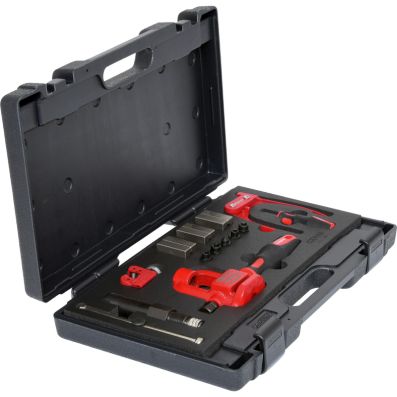 Set bercuire, bordurare flarefix KS TOOLS 122.1290, 1 universal pentru conducte de frana cu fus hidraulic, 16 piese, geanta din material plastic